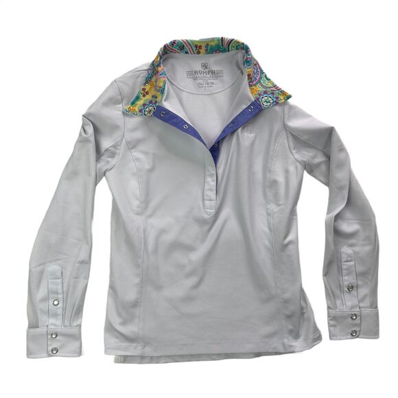 ROMFH Chill Factor Girls Show Shirts L White Floral Collar Lot of 2 - Picture 4 of 12